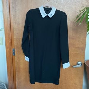 long sleeve black dress white collar 🐇🌸🐇